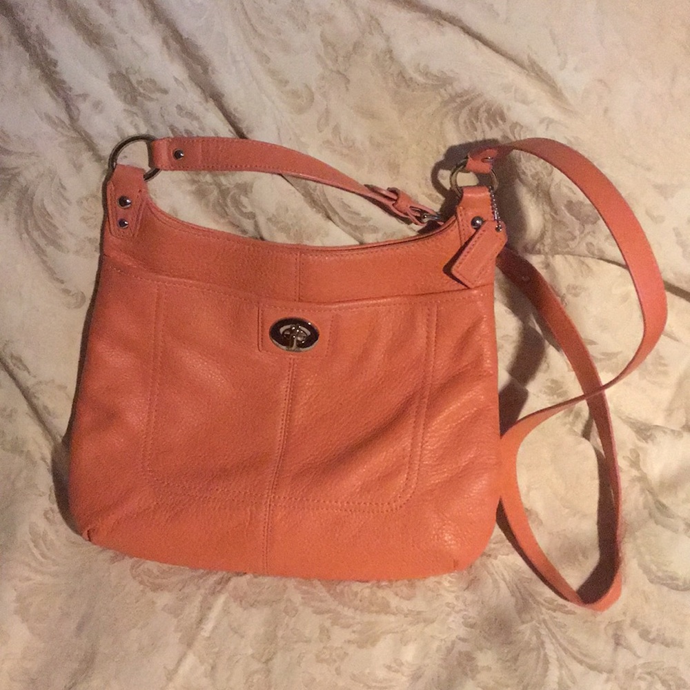 Coach NWOT Coral Leather Saddle Crossbody Bag 2010
